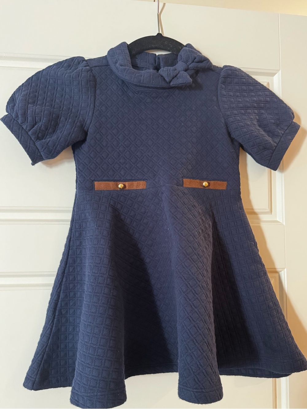 Janie & Jack Navy Quilted A-Line Dress | Size 3